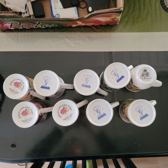 Bone China Tea Cups, lot of 9 - Picture 2 of 4